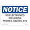 Signmission OSHA Notice, 5" Height, No Electronics Including Phones Radios Etc Sign, 7" X 5", Landscape OS-NS-D-57-L-14505 - alternate 1